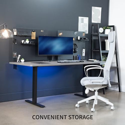 VIVO Black Clamp-on 60 x 24 inch Desk Pegboard, PP-DK30B-2 - color: Black, size: 60"