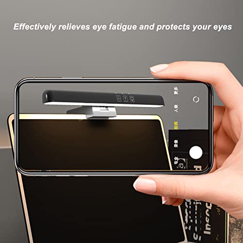 Computer Monitor Lamp with 3 Adjustable Color Temperatures, Dimmable LED Screen Light Bar with Touch Control, Asymmetric Optics for Eye Protection