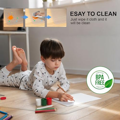 Desk Mat,21"x25" Office Chair Mat for Hard Floors,Computer Chair Mat Protector for Hard Surface,Desk Mat for Chair Can't be Used on Carpet,Office Floor Mat(Clear)