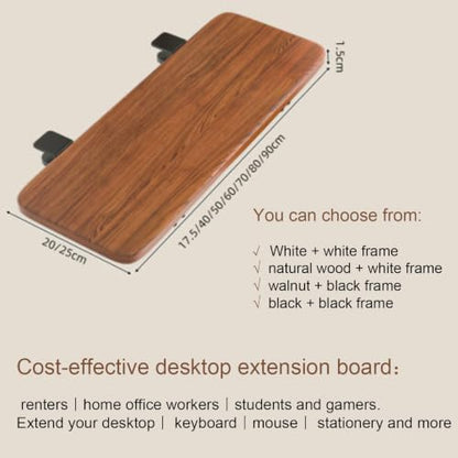 Desk Extension Shelf, Ergonomics Adjustable Computer Keyboard Tray，20kg - color: White, size: 70cm x 20cm