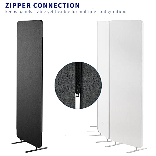 VIVO Dark Gray Freestanding 24 x 66 inch Privacy Panel, PP-1-T024D - color: Dark Gray, size: 24" wide, 66" Tall