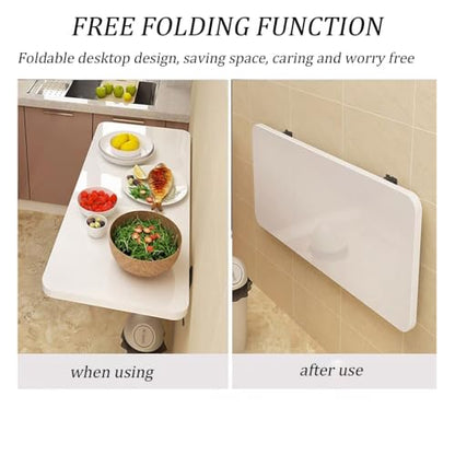 Drop Leaf Tables Wall Mounted Desk Wall Mounted Folding Table for Small Spaces, Wall Mounted Table Fold Down Floating Desk for Laundry Room/Bedroom/Study Blue 40x30cm/16x12in