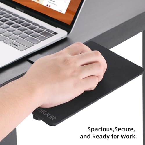 Z1 Clamp-on Mouse Tray Desk Extender, Ergonomic Mouse Platform with Mouse Pad for Laptop Stand & Table, Fits Up to 2.1'' Thick Surfaces, Space-Saving Desk Attachment for Small Spaces, Black