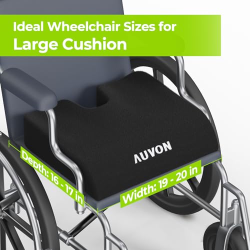 AUVON Wheelchair Seat Cushion, Thigh Slope, Long Sitting Comfort, XL Size