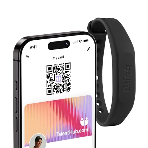 Blinq NFC Digital Business Card - Wristband - Tap to Share (Black) - color: Black
