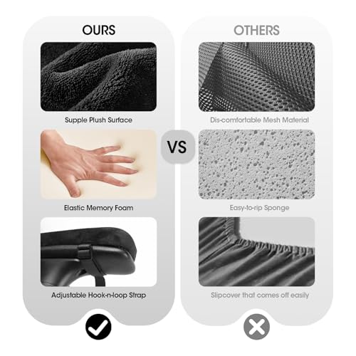 ZNCMRR 2 Pack Office Chair Armrest Pads Covers with Memory Foam(Black) - color: Black