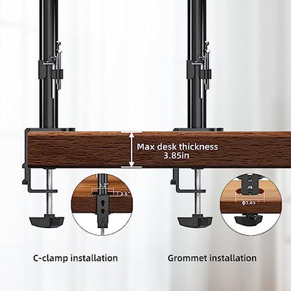 PHOLITEN Monitor Mount for 13-32" Screens, Up to 20lbs | Adjustable Single Desk Stand, Tilt Swivel Rotation, VESA 75x75/100x100mm - size: 15.75in, style: 1 monitor