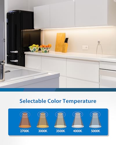 12” LED Direct Wire Under Cabinet Light with On/Off Switch - Dimmable LED Lights for Kitchen - Selectable CCT 2700K-5000K, 340-360 Lumens, 5W - UCB Hardwired Under Cabinet Lighting by NICOR Lighting - size: 12, style: Switch