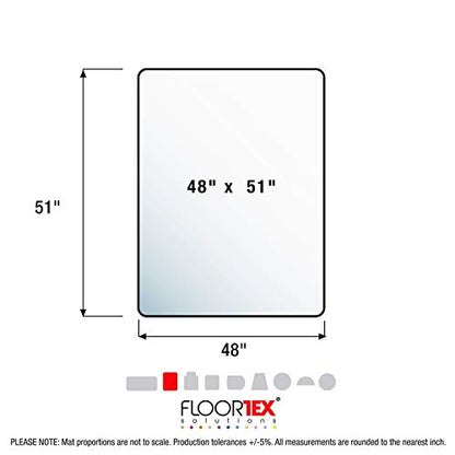 Floortex® Valuemat® Plus Strong Polycarbonate, Rectangular, Chair Mat for Low Pile Carpets - 48" x 51" - size: 48" x 53"