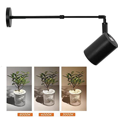 ikanta Painting Display Spotlights 24W 3 Temperature 3000K 4000K 6000K Swing Arm Lights Wall Mount Hardwired,Ceiling Mounted Picture Lights Spotlights for Accent Task Wall Art Exhibition