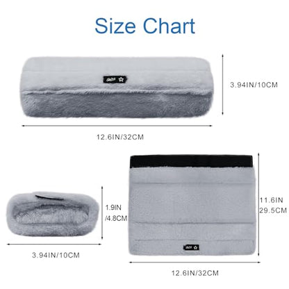 SPRING SEAON Wheelchair Armrest Pads Covers Fuzzy Desk Chair Arm Pads Soft - color: Gray