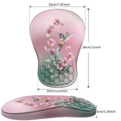YIWEI Ergonomic Mouse Pad with Wrist Rest for Carpal Tunnel Pain Relief - color: Hummingbird