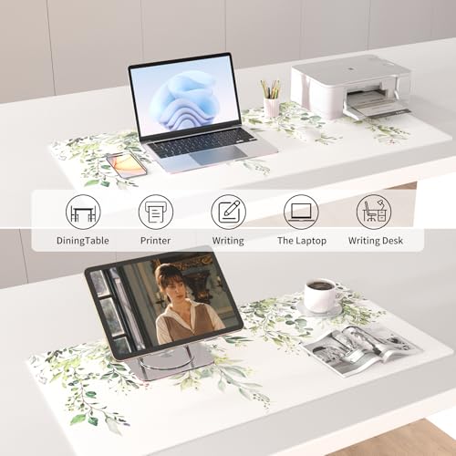 Colorful Star Green Leaves Waterproof Office Desk Mat, 31.5" x 15.7" - color: Eucalyptus Leaves, size: 31.5" x 15.7"