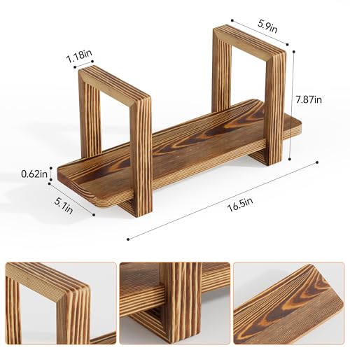 Adjustable Desktop Bookshelf, Wooden Tabletop Bookshelf, Small Desk Shelf for Home, Living Room, Class, Dorm - color: Carbonized
