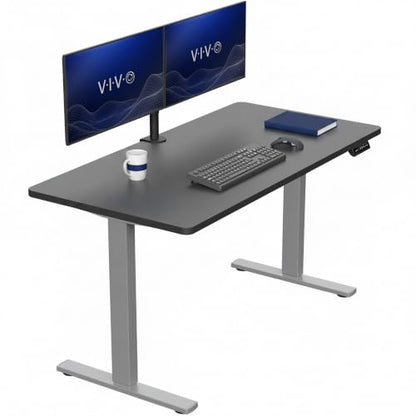 VIVO Black 55 x 28 in Standing Desk, DESK-KIT-1G55B - color: Black Top / Gray Frame, size: 55 x 28-inch