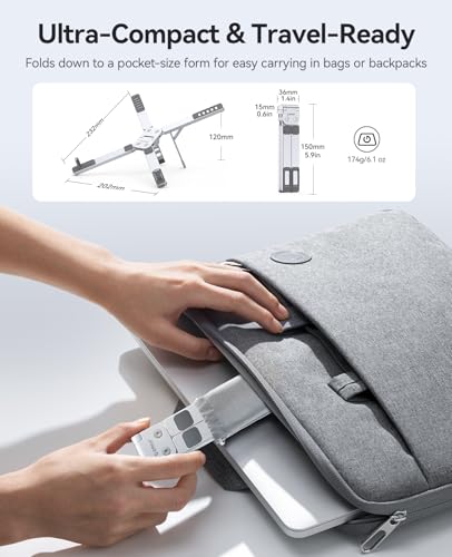 ORICO Portable Laptop Stand for Travel & Desk, Foldable 3-in-1 PN1, Silver - color: Silver