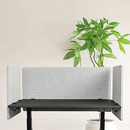 Stand Up Desk Store ReFocus Clamp-on Acoustic Desk Divider Privacy Panel that Reduces Noise and Visual Distractions (Cool Gray, 47.25" x 23.6", 23.6" x 23.6", & 23.6" x 23.6") - color: Cool Gray, size: 48" Set