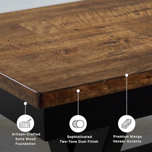 Signature Design by Ashley 1-Piece Wood Dining Bench, 48" 2-Tone Farmhouse - style: Dining Bench