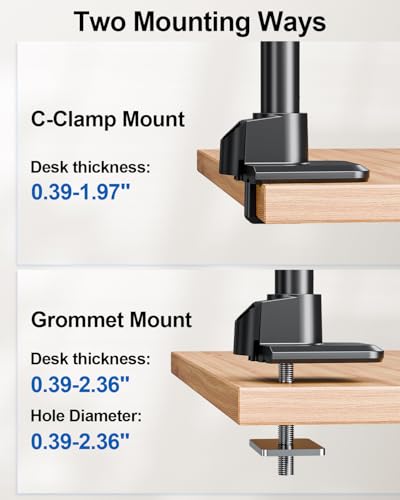 Heavy Duty Single Monitor Mount for Max 49" Ultrawide Screens - style: Ultrawide Desk Mount