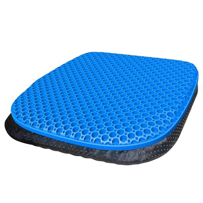 Large Gel Seat Cushion for Long Sitting With Non-Slip Cover,Soft & Breathable,Chair Cushion,Car seat Cushion,Office seat Cushion,Seat Cushion for Desk Chair,Wheelchair Cushion (Blue, Large Size) - size: Large Size