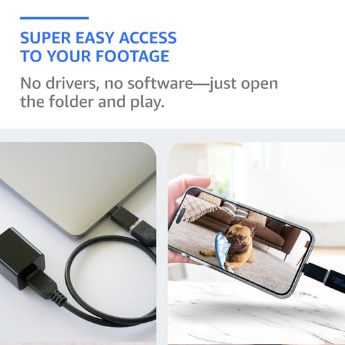 ALPHA TECH Indoor Camera with 160° Wide Angle, Plug in Offline Camera, No WiFi or App, Local SD Storage for Home Use