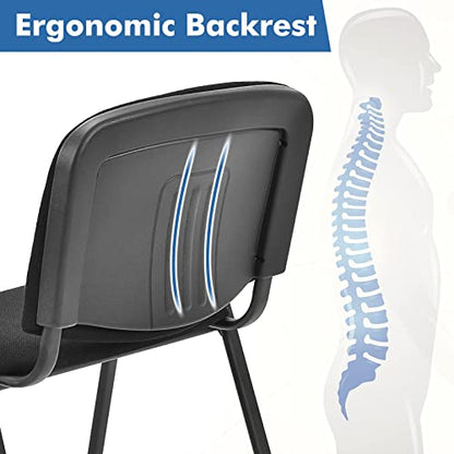 HAPPYGRILL Waiting Room Chairs, Stackable Conference Chairs with Metal Frame, Padded Cushion,Ergonomic Design, Guest Reception Chairs Set for Office, Reception Room, Conference Room, Events (10-Pack) - size: 10-Pack