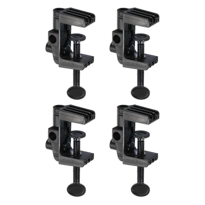 PATIKIL 6 Pcs 0.51" Hole Dia. Desk Clamp Plastic Adjustable Universal Black | C-Clamp Base, for Microphone Mic Arm Table Lamp Gooseneck Mount Holder