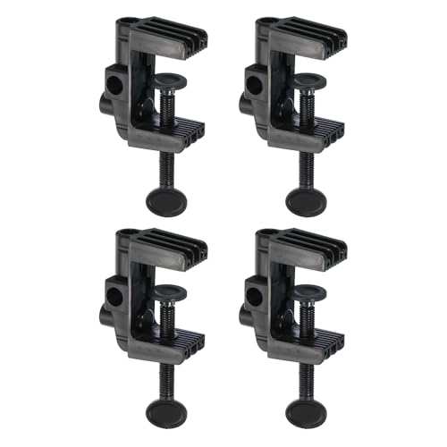 PATIKIL 6 Pcs 0.51" Hole Dia. Desk Clamp Plastic Adjustable Universal Black | C-Clamp Base, for Microphone Mic Arm Table Lamp Gooseneck Mount Holder