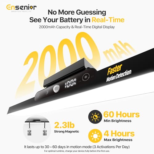 Ensenior 4W Motion Sensor Rechargeable Light Bar, Closet Lights, 2P - size: 2 Pack