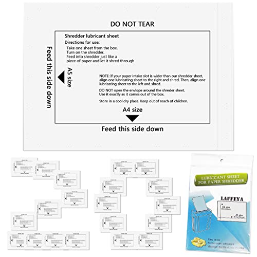 laffeya Shredder Lubricant Sheets & Paper Sharpening Cleaning Sheet (20) - size: 20