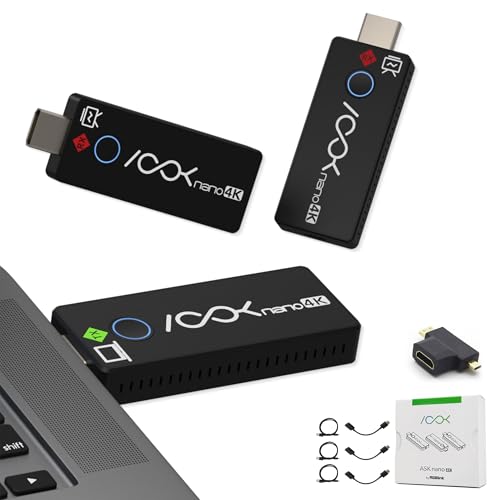 Wireless HDMI Transmitter 2 Receivers 4K Ask Nano Wireless Presentation Kit
