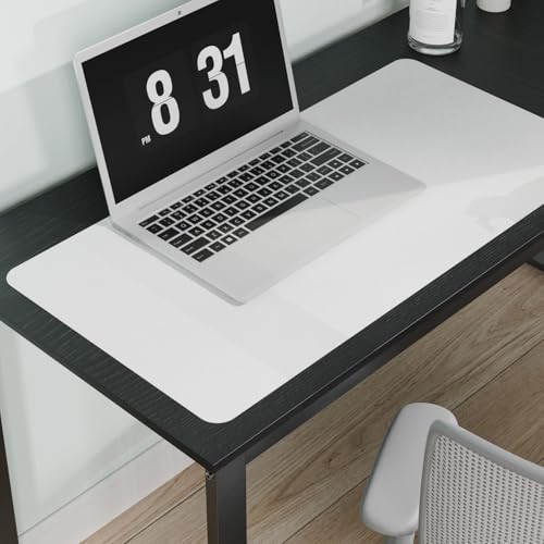 Pure White Plastic Table Cover Protector, 24" x 48" PVC Desk Pad Mat - color: White, size: 24" x 48"