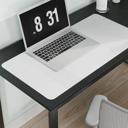 Pure White Plastic Table Cover Protector, 24" x 48" PVC Desk Pad Mat - color: White, size: 24" x 48"