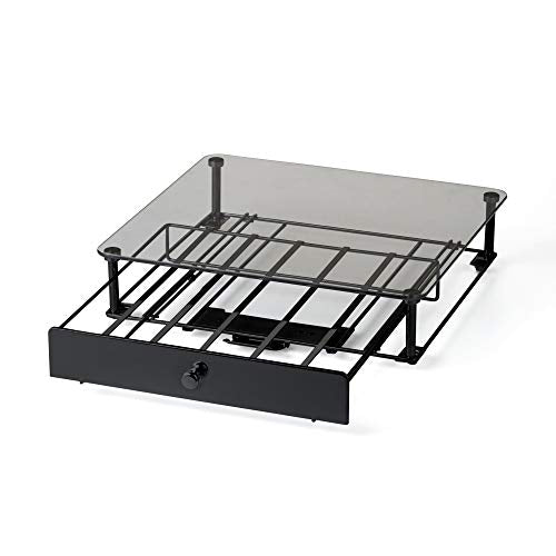 Nifty Rolling Coffee Pod Drawer – Tempered Glass, Black, Compatible with K-Cups, 36 Pod Pack Holder, Compact Under Coffee Pot Storage Drawer, Slim Home Kitchen Counter Organizer