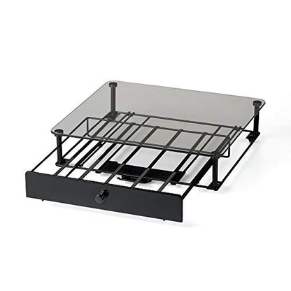 Nifty Rolling Coffee Pod Drawer – Tempered Glass, Black, Compatible with K-Cups, 36 Pod Pack Holder, Compact Under Coffee Pot Storage Drawer, Slim Home Kitchen Counter Organizer