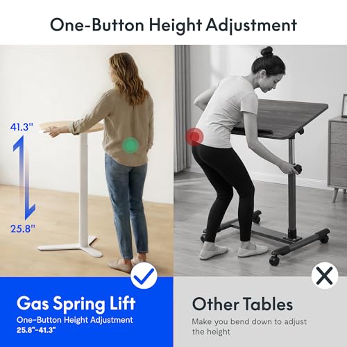 FLEXISPOT Gas Spring Lift Sit-to-Stand Table,20" Round Bar Table - color: Light Oak, size: 20‘’