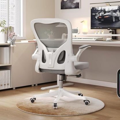 Ergonomic Office Desk Chair High Back Mesh Computer Chair Adjustable Chair | 360° Swivel Adjustable Lumbar Support & Flip-Up Armrests capacity 300 lbs capacity - color: 05grey