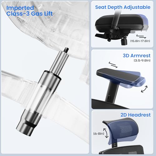 OdinLake L2 Ergonomic Office Chair with Footrest, 4" Molded Foam Seat