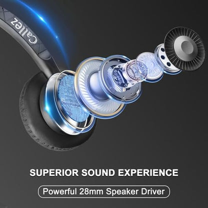 Callez Computer Headset with ENC Dual Mic Noise Cancelling for PC Laptop | USB Headset with MS Teams Call Button, Wired Stereo Headphones for Mac Teams Zoom Home Office Work Call Center, Clearer Voice