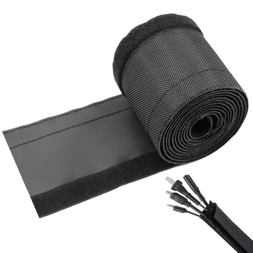 3/4" - 6.6Ft Hook and Loop Cable Sleeve, Wire Protector for Pets - size: 3/4" - 6.6Ft