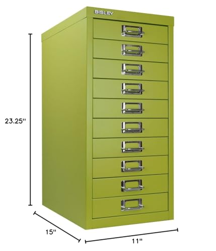 10-Drawer Steel MultiDrawer Cabinet - Green, by Bisley - color: Bisley Green, size: 10 Drawer