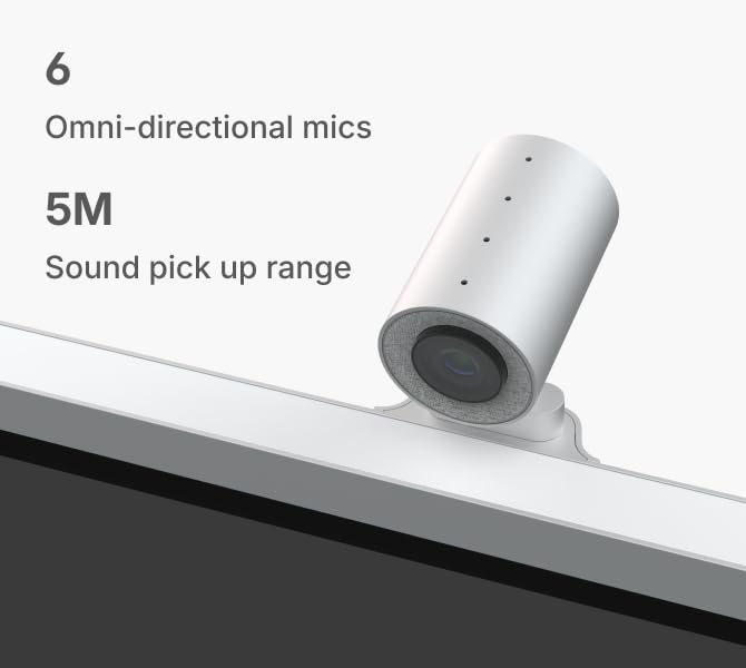 Vibe 4K Smart Camera, 6 Mics, 142° Wide View, AI Tracking Board | 4K Meeting Room Video Camera, 6 Microphones, Wide Field of View 142°, AI-Powered Tracking & Auto Framing