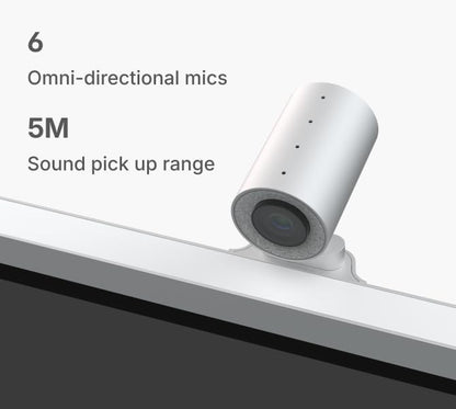 Vibe 4K Smart Camera, 6 Mics, 142° Wide View, AI Tracking Board | 4K Meeting Room Video Camera, 6 Microphones, Wide Field of View 142°, AI-Powered Tracking & Auto Framing