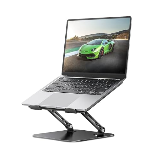 Orlian Adjustable Laptop Stand for Desk,11-16" Aluminum Portable Laptop Stand, Lightweight 500g, Foldable Computer Stand Holder - color: Black, size: 16"
