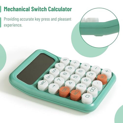 Mr. Pen- Mechanical Switch Calculator, 12 Digit Large LCD Display | Earthy Green with Big Buttons, Mechanical Switch Calculator for Home, School, Office - color: Pistachio