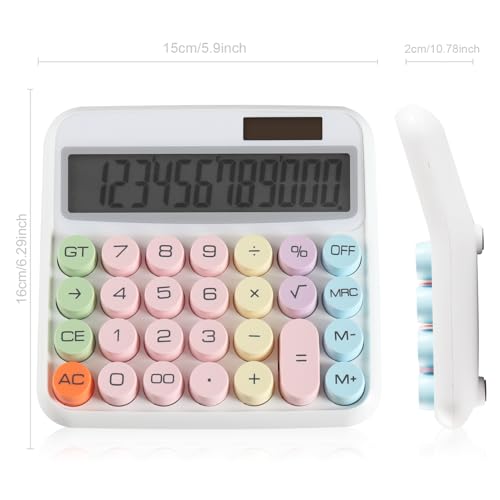 Large Computer Electronic Calculator Counter Solar & Battery Power 12 Digit Display Multi-Functional Big Button for Business Office School Calculating (HY-2278) - color: HY-2278