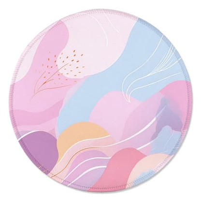 ITNRSIIET Round Mouse Pad with Stitched Edge Premium-Textured Waterproof Non-Slip Rubber Base Desktop Protection Mat Diameter 8.7 inches, Art Style Pattern - color: A02-Art Style Pattern