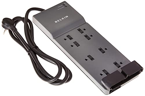 Belkin 8-Outlet Power Strip Surge Protector w/Flat Plug, 6ft Cord – Ideal for Computers, Home Theatre, Appliances, Office Equipment (3,550 Joules) - (Pack of 3) - size: 3 Pack, style: 3 Pack