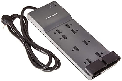 Belkin 8-Outlet Power Strip Surge Protector w/Flat Plug, 6ft Cord – Ideal for Computers, Home Theatre, Appliances, Office Equipment (3,550 Joules) - (Pack of 3) - size: 3 Pack, style: 3 Pack
