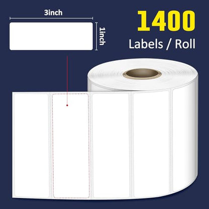 LLIKED 3" x 1" Direct Thermal Label, 1400 Barcode Shipping Labels - size: 3"x1"-1 Roll